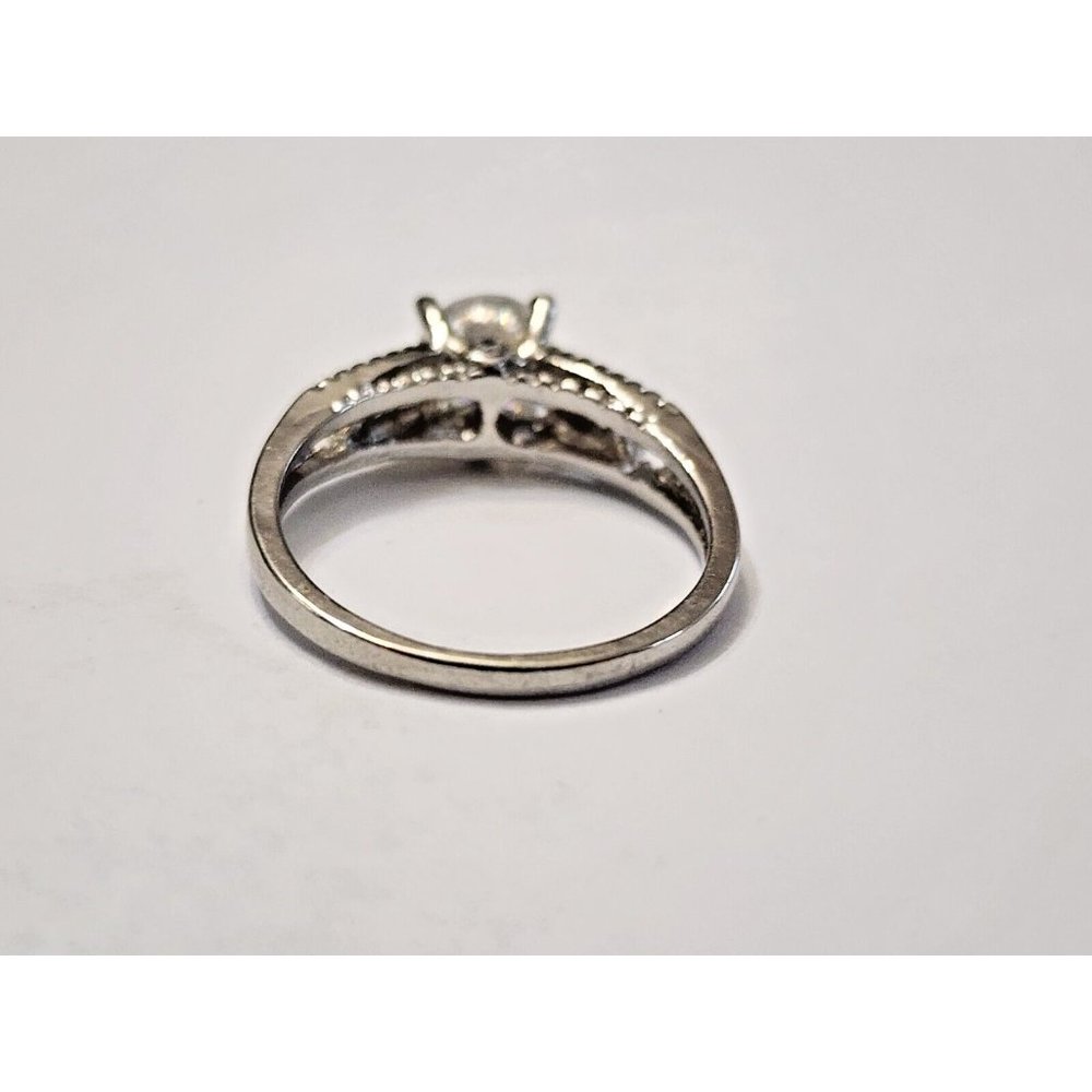 Cubic Zirconia CZ Gold Wings Silver Plated Ring Sz 9 - Picture 5 of 7